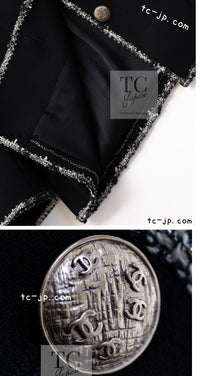 CHANEL 05C Black CC Logo Emblem Blazer Jacket 38 シャネル ブラック CC ロゴ エンブレム ブレザー ジャケット 即発