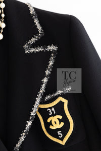 CHANEL 05C Black CC Logo Emblem Blazer Jacket 38 シャネル ブラック CC ロゴ エンブレム ブレザー ジャケット 即発