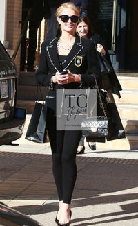 CHANEL 05C Black CC Logo Emblem Blazer Jacket 38 シャネル ブラック CC ロゴ エンブレム ブレザー ジャケット 即発