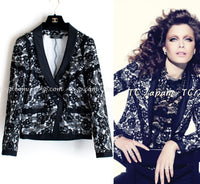 CHANEL 14C Black White Floral Lace Party Jacket 34 36 シャネル ブラック ホワイト フローラル レース パーティー ジャケット 即発 - TC JAPAN