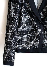 CHANEL 14C Black White Floral Lace Party Jacket 34 36 シャネル ブラック ホワイト フローラル レース パーティー ジャケット 即発 - TC JAPAN