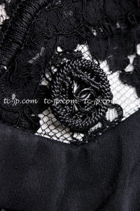 CHANEL 14C Black White Floral Lace Party Jacket 34 36 シャネル ブラック ホワイト フローラル レース パーティー ジャケット 即発 - TC JAPAN