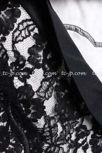 CHANEL 14C Black White Floral Lace Party Jacket 34 36 シャネル ブラック ホワイト フローラル レース パーティー ジャケット 即発 - TC JAPAN
