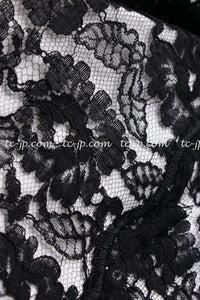 CHANEL 14C Black White Floral Lace Party Jacket 34 36 シャネル ブラック ホワイト フローラル レース パーティー ジャケット 即発 - TC JAPAN