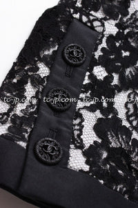 CHANEL 14C Black White Floral Lace Party Jacket 34 36 シャネル ブラック ホワイト フローラル レース パーティー ジャケット 即発 - TC JAPAN