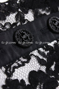 CHANEL 14C Black White Floral Lace Party Jacket 34 36 シャネル ブラック ホワイト フローラル レース パーティー ジャケット 即発 - TC JAPAN