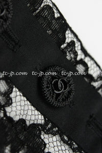 CHANEL 14C Black White Floral Lace Party Jacket 34 36 シャネル ブラック ホワイト フローラル レース パーティー ジャケット 即発 - TC JAPAN