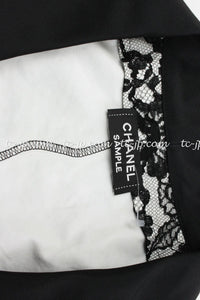 CHANEL 14C Black White Floral Lace Party Jacket 34 36 シャネル ブラック ホワイト フローラル レース パーティー ジャケット 即発 - TC JAPAN