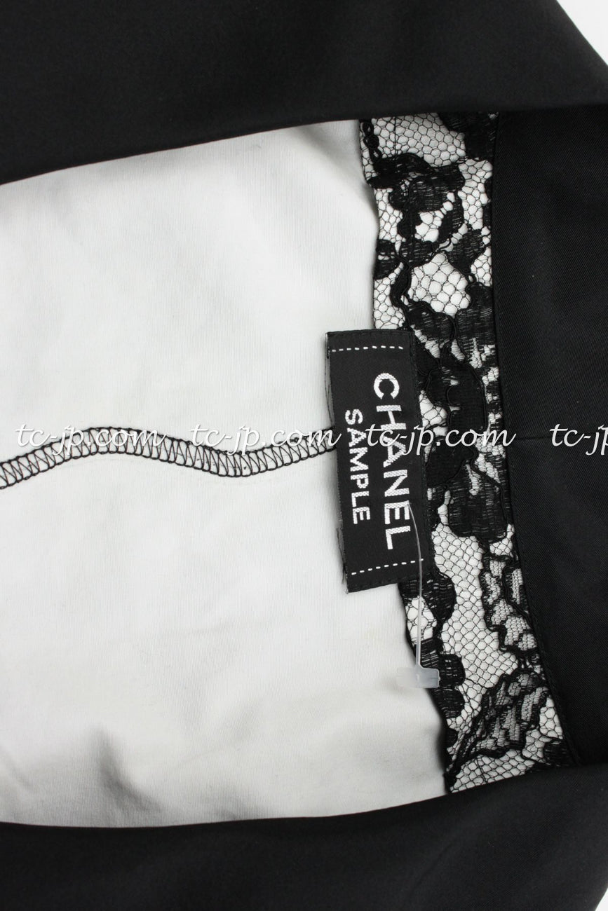 CHANEL 14C Black White Floral Lace Party Jacket 34 36 シャネル ブラック ホワイト フローラル レース パーティー ジャケット 即発 - TC JAPAN