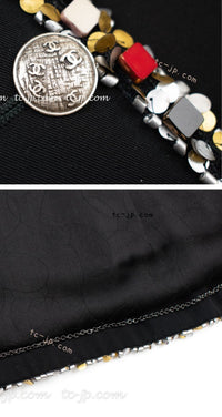 CHANEL 05C Black Beads Trim Wool Blazer Jacket Collectors Item 36 38 シャネル ブラック ビジュー トリミング ウール ブレザー ジャケット ミランダ カー着 即発 - TC JAPAN