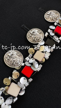 CHANEL 05C Black Beads Trim Wool Blazer Jacket Collectors Item 36 38 シャネル ブラック ビジュー トリミング ウール ブレザー ジャケット ミランダ カー着 即発 - TC JAPAN