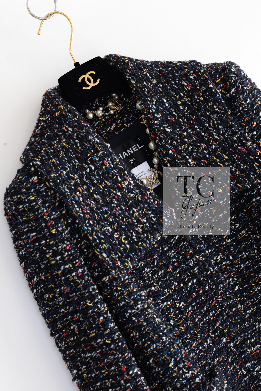 CHANEL 15A Black Multicolor Cotton Zipper Fantasy Tweed Jacket 40 シャネル ブラック マルチカラー コットン ジッパー ファンタジー ツイード ジャケット 即発