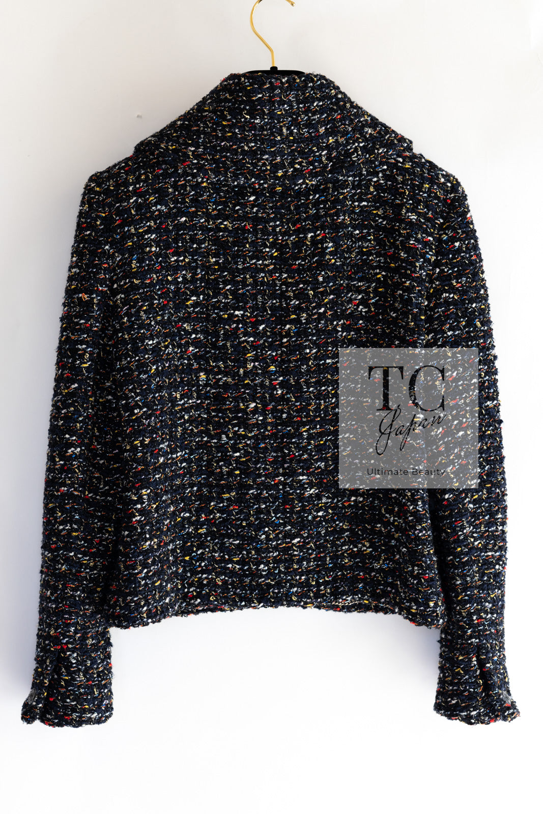CHANEL 15A Black Multicolor Cotton Zipper Fantasy Tweed Jacket 40 シャネル ブラック マルチカラー コットン ジッパー ファンタジー ツイード ジャケット 即発