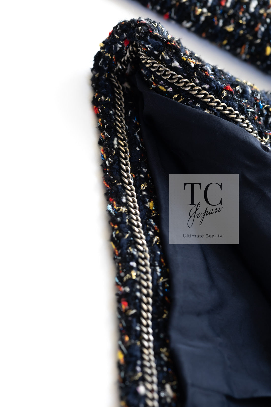 CHANEL 15A Black Multicolor Cotton Zipper Fantasy Tweed Jacket 40 シャネル ブラック マルチカラー コットン ジッパー ファンタジー ツイード ジャケット 即発