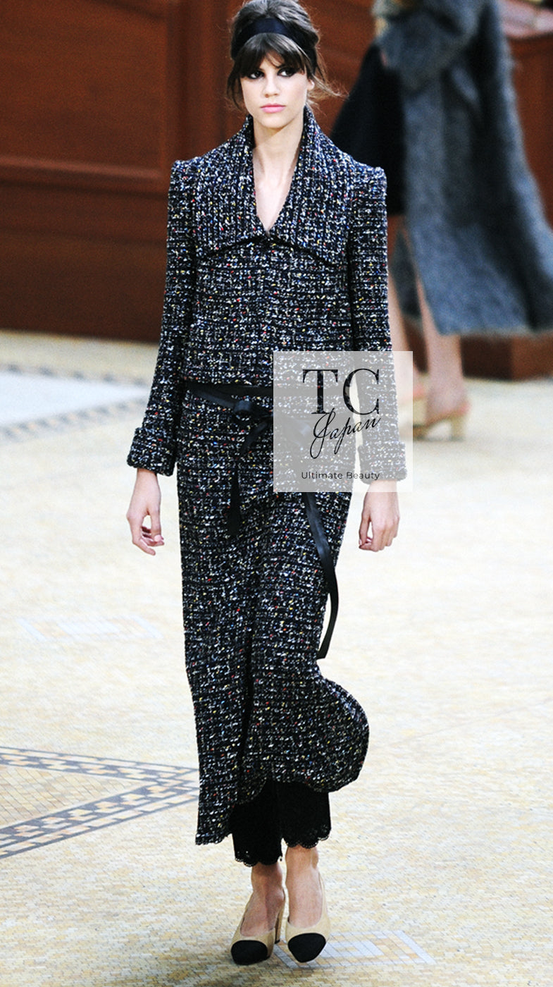 CHANEL 15A Black Multicolor Cotton Zipper Fantasy Tweed Jacket 40 シャネル ブラック マルチカラー コットン ジッパー ファンタジー ツイード ジャケット 即発
