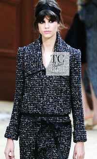 CHANEL 15A Black Multicolor Cotton Zipper Fantasy Tweed Jacket 40 シャネル ブラック マルチカラー コットン ジッパー ファンタジー ツイード ジャケット 即発