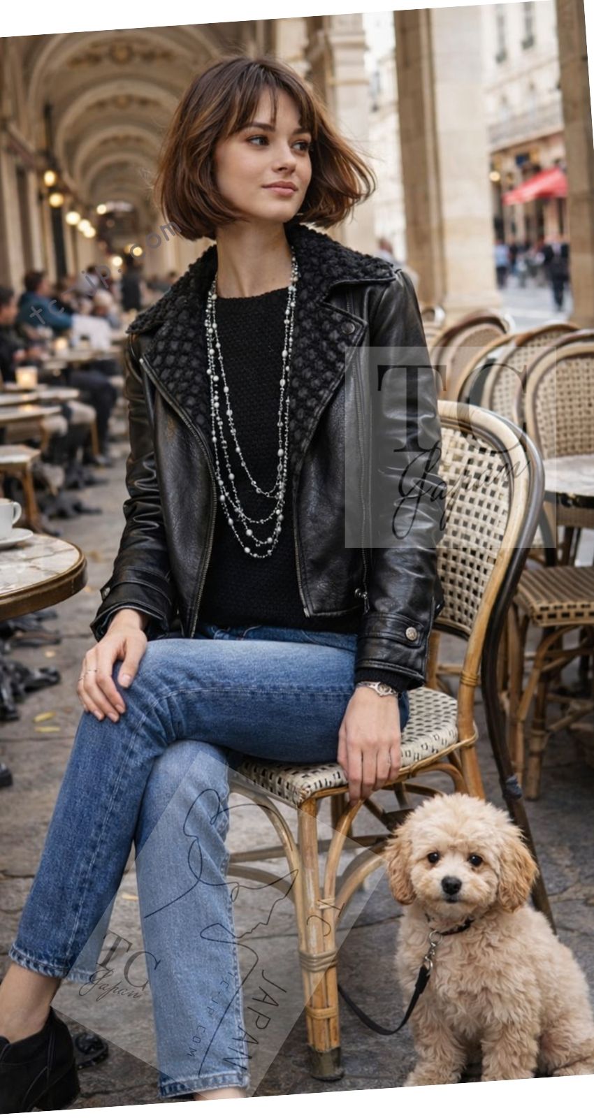 CHANEL Jacket 12A Black Motorcycle Lambskin Leather 34 36 38 40 42