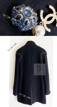 CHANEL 15PF Salzburg Black Wool Coat Gripoix Buttons 38 シャネル ザルツブルグ ブラック ウール コート グリポワ宝石ボタン 即発