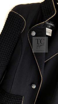 CHANEL 15PF Salzburg Black Wool Coat Gripoix Buttons 38 シャネル ザルツブルグ ブラック ウール コート グリポワ宝石ボタン 即発