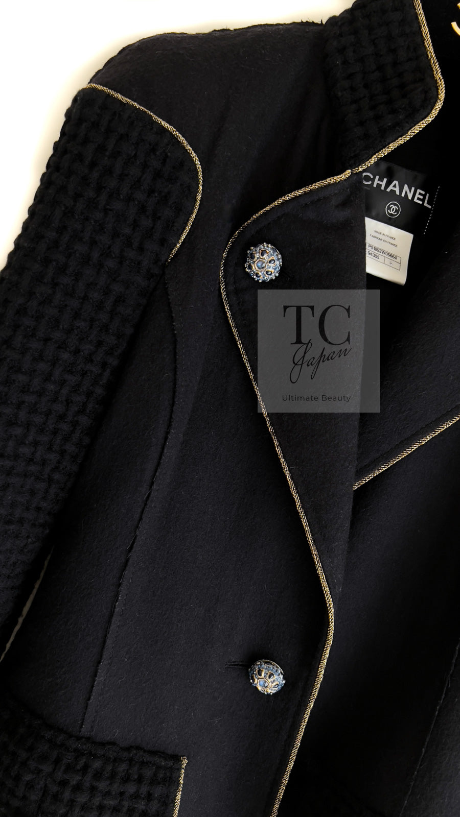CHANEL 15PF Salzburg Black Wool Coat Gripoix Buttons 38 シャネル ザルツブルグ ブラック ウール コート グリポワ宝石ボタン 即発