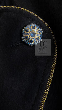 CHANEL 15PF Salzburg Black Wool Coat Gripoix Buttons 38 シャネル ザルツブルグ ブラック ウール コート グリポワ宝石ボタン 即発