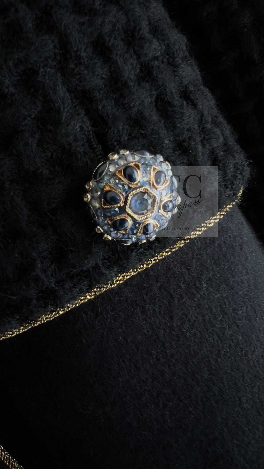 CHANEL 15PF Salzburg Black Wool Coat Gripoix Buttons 38 シャネル ザルツブルグ ブラック ウール コート グリポワ宝石ボタン 即発