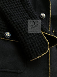 CHANEL 15PF Salzburg Black Wool Coat Gripoix Buttons 38 シャネル ザルツブルグ ブラック ウール コート グリポワ宝石ボタン 即発