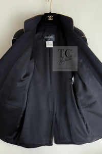 CHANEL 15PF Salzburg Black Wool Coat Gripoix Buttons 38 シャネル ザルツブルグ ブラック ウール コート グリポワ宝石ボタン 即発