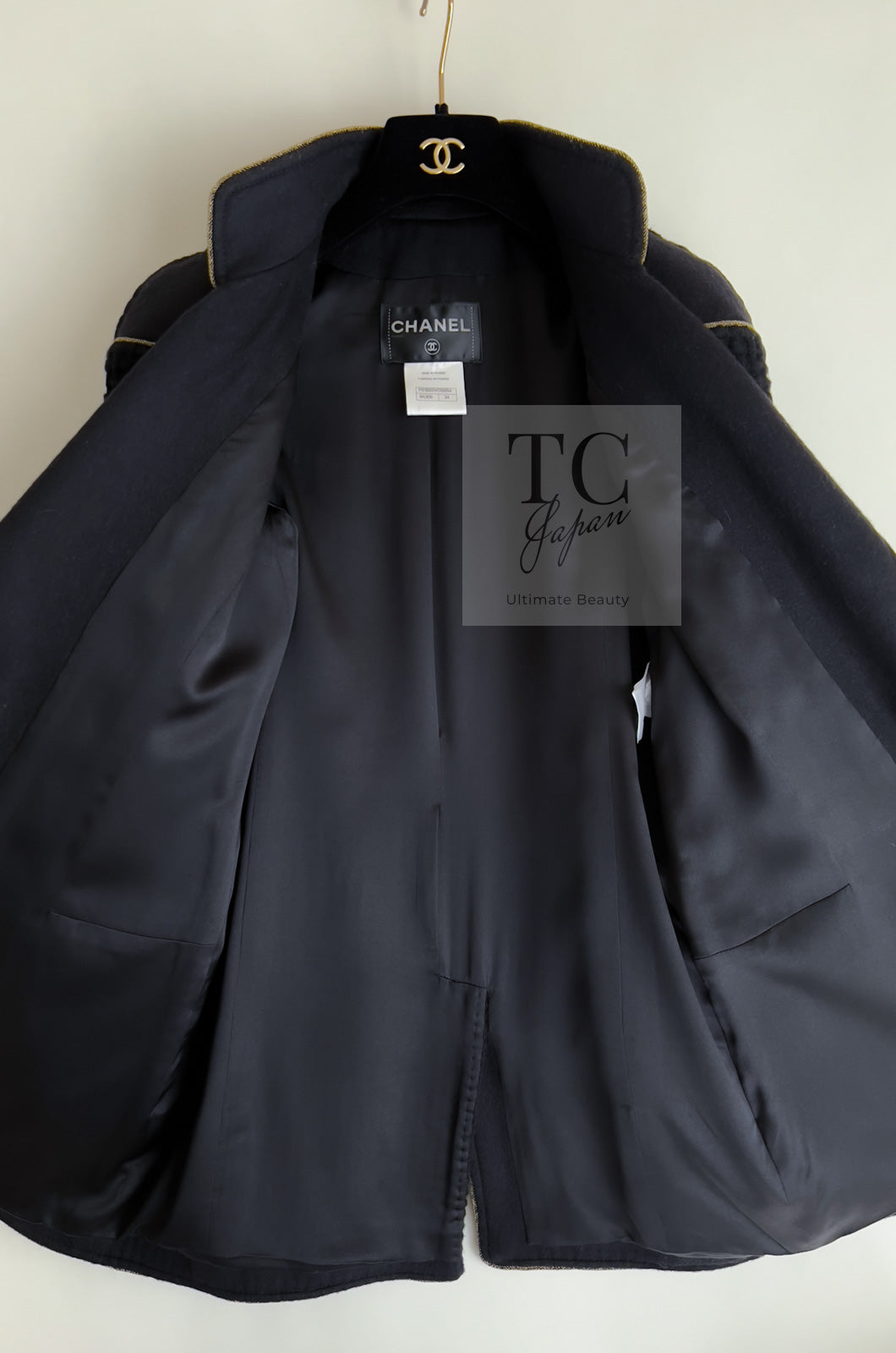 CHANEL 15PF Salzburg Black Wool Coat Gripoix Buttons 38 シャネル ザルツブルグ ブラック ウール コート グリポワ宝石ボタン 即発