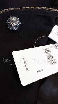 CHANEL 15PF Salzburg Black Wool Coat Gripoix Buttons 38 シャネル ザルツブルグ ブラック ウール コート グリポワ宝石ボタン 即発