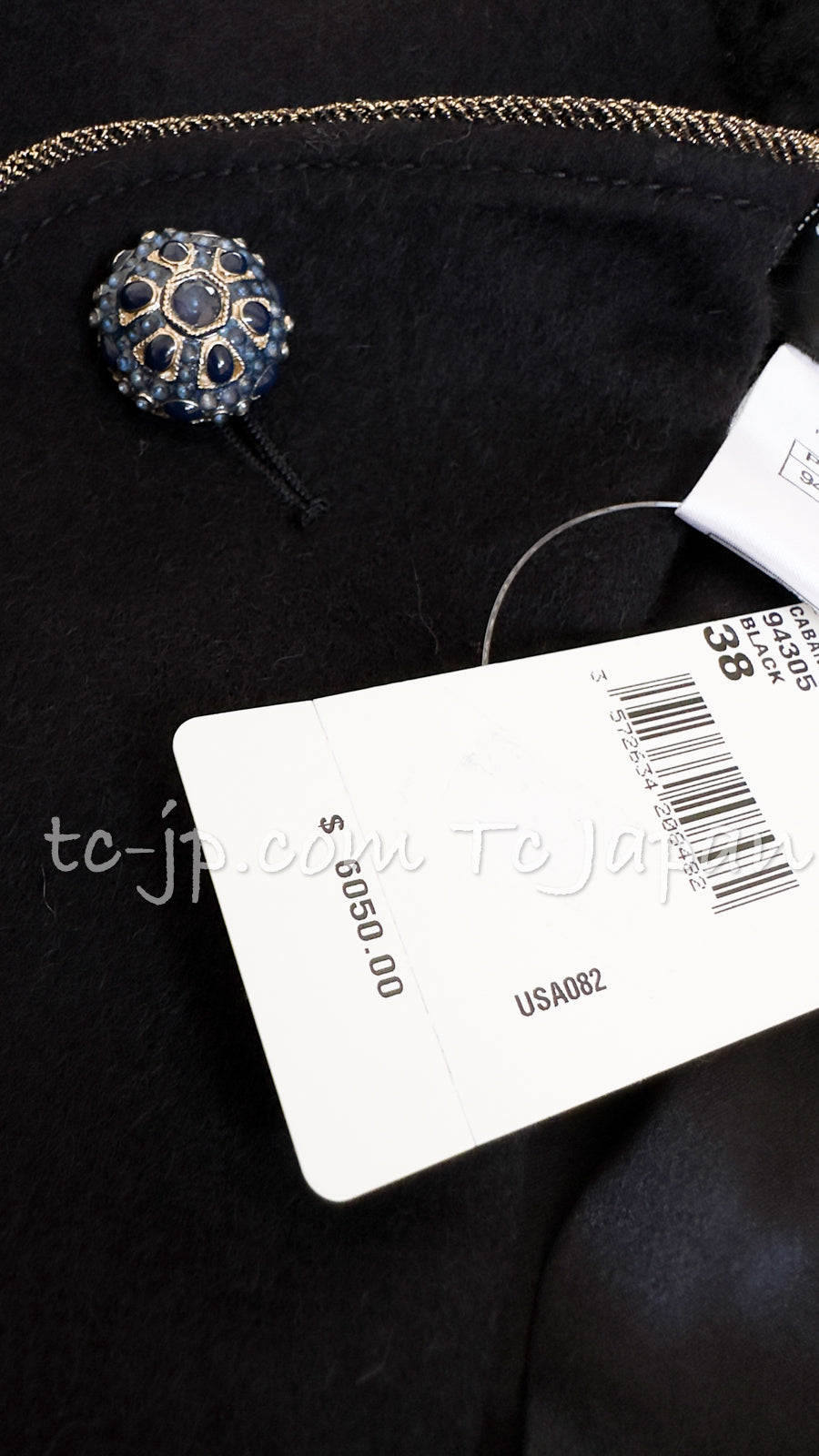 CHANEL 15PF Salzburg Black Wool Coat Gripoix Buttons 38 シャネル ザルツブルグ ブラック ウール コート グリポワ宝石ボタン 即発