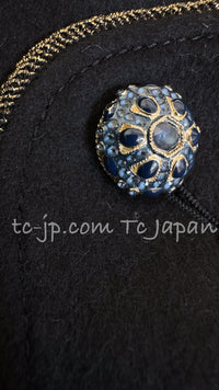 CHANEL 15PF Salzburg Black Wool Coat Gripoix Buttons 38 シャネル ザルツブルグ ブラック ウール コート グリポワ宝石ボタン 即発