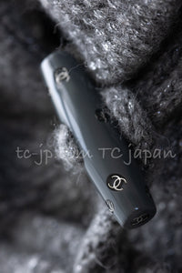 CHANEL 21B Gray Silver Wool Alpaca Blouson Duffel Coat 36 38 42 44 46 シャネル グレー シルバー ウール アルパカ ブルゾン ダッフル コート 即発