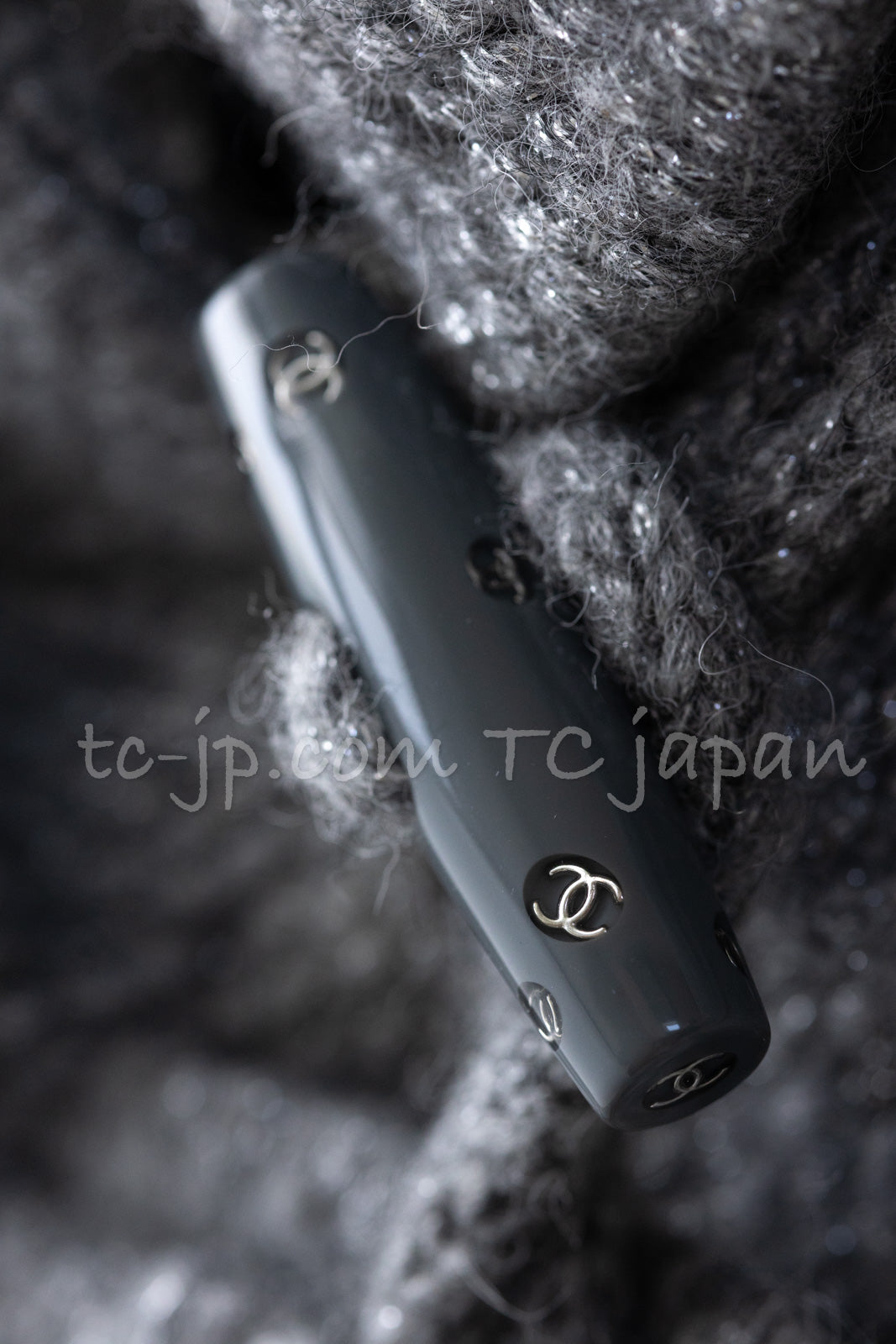 CHANEL 21B Gray Silver Wool Alpaca Blouson Duffel Coat 36 38 42 44 46 シャネル グレー シルバー ウール アルパカ ブルゾン ダッフル コート 即発