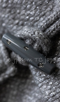 CHANEL 21B Gray Silver Wool Alpaca Blouson Duffel Coat 36 38 42 44 46 シャネル グレー シルバー ウール アルパカ ブルゾン ダッフル コート 即発