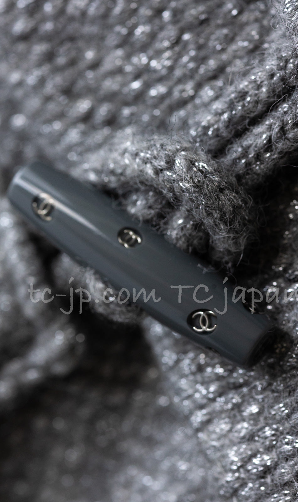 CHANEL 21B Gray Silver Wool Alpaca Blouson Duffel Coat 36 38 42 44 46 シャネル グレー シルバー ウール アルパカ ブルゾン ダッフル コート 即発