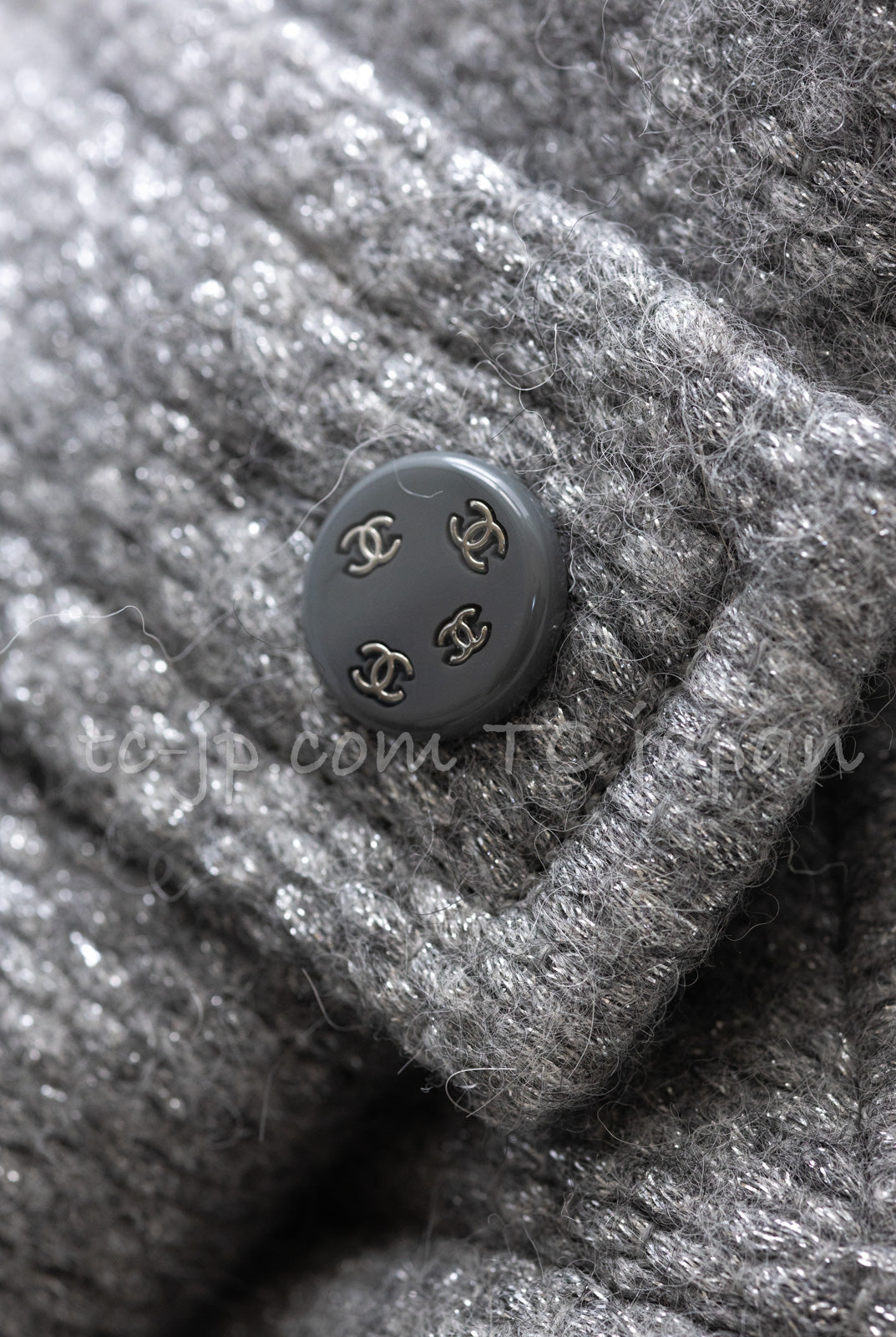 CHANEL 21B Gray Silver Wool Alpaca Blouson Duffel Coat 36 38 42 44 46 シャネル グレー シルバー ウール アルパカ ブルゾン ダッフル コート 即発