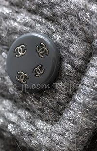 CHANEL 21B Gray Silver Wool Alpaca Blouson Duffel Coat 36 38 42 44 46 シャネル グレー シルバー ウール アルパカ ブルゾン ダッフル コート 即発