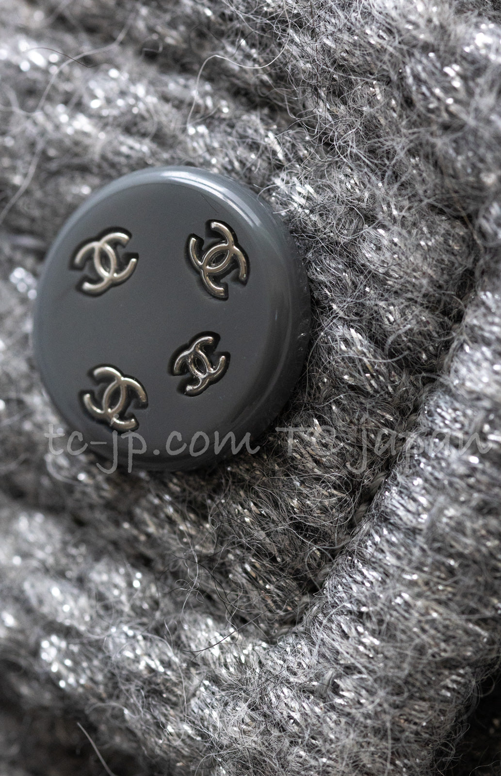 CHANEL 21B Gray Silver Wool Alpaca Blouson Duffel Coat 36 38 42 44 46 シャネル グレー シルバー ウール アルパカ ブルゾン ダッフル コート 即発