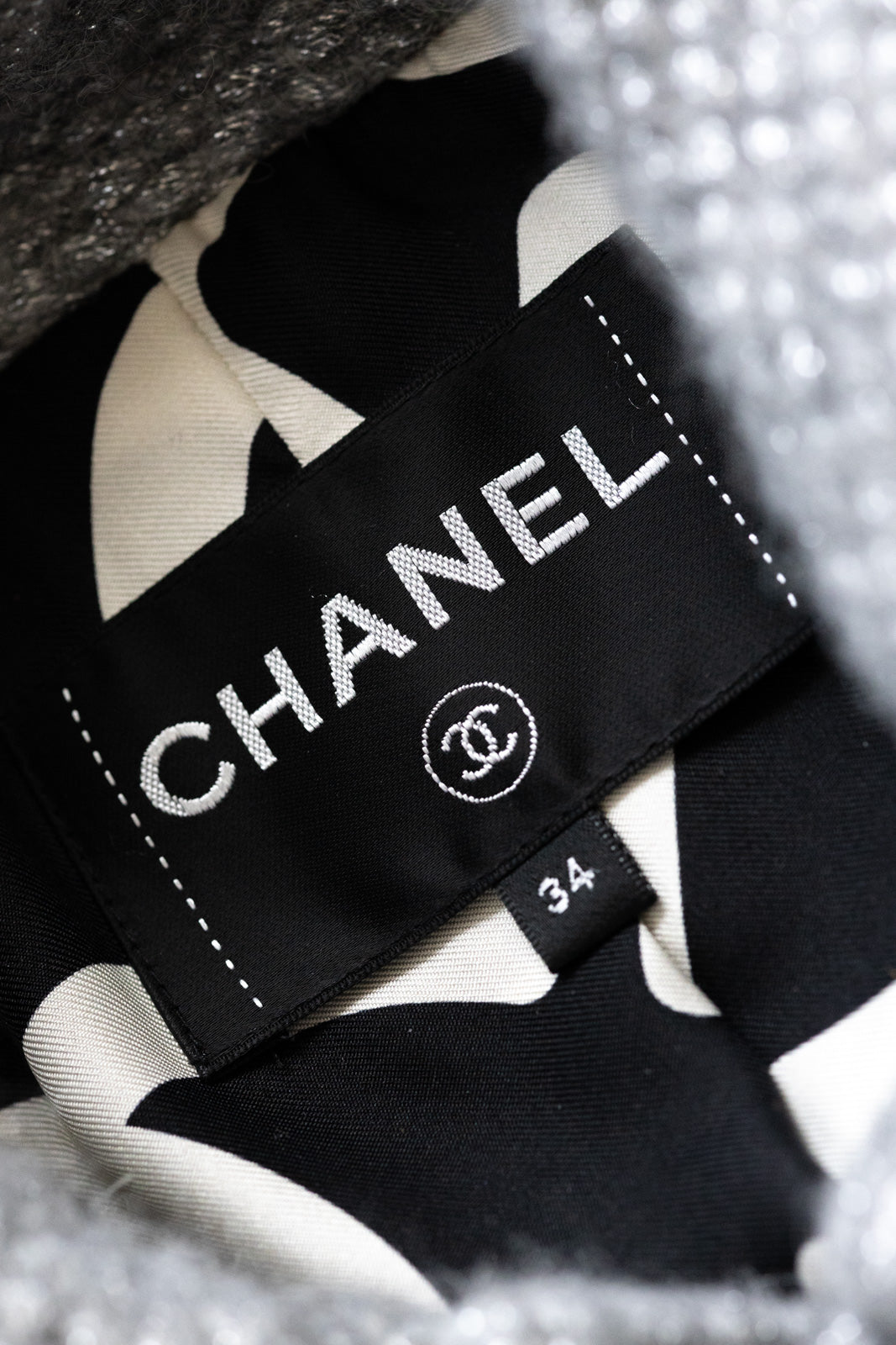 CHANEL 21B Gray Silver Wool Alpaca Blouson Duffel Coat 36 38 42 44 46 シャネル グレー シルバー ウール アルパカ ブルゾン ダッフル コート 即発