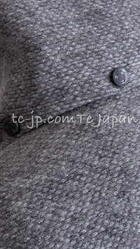 CHANEL 21B Gray Silver Wool Alpaca Blouson Duffel Coat 36 38 シャネル グレー シルバー ウール アルパカ ブルゾン ダッフル コート 即発