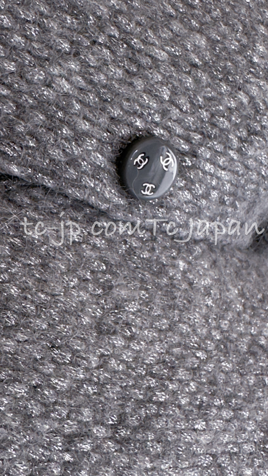 CHANEL 21B Gray Silver Wool Alpaca Blouson Duffel Coat 36 38 42 44 46 シャネル グレー シルバー ウール アルパカ ブルゾン ダッフル コート 即発