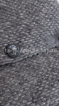 CHANEL 21B Gray Silver Wool Alpaca Blouson Duffel Coat 36 38 42 44 46 シャネル グレー シルバー ウール アルパカ ブルゾン ダッフル コート 即発
