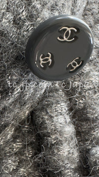 CHANEL 21B Gray Silver Wool Alpaca Blouson Duffel Coat 36 38 42 44 46 シャネル グレー シルバー ウール アルパカ ブルゾン ダッフル コート 即発