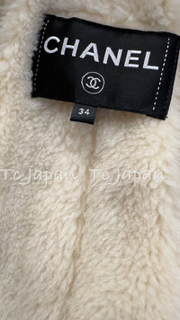 CHANEL 19PF Blue Denim Double Jacket Coat 34 36 38 シャネル ブルー デニム ボア襟 ジャケット コート 即発