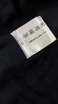 CHANEL 16S Navy Black Leather Collar Tweed Coat 36 42 シャネル ネイビー ブラック レザー襟 ツイード コート 即発