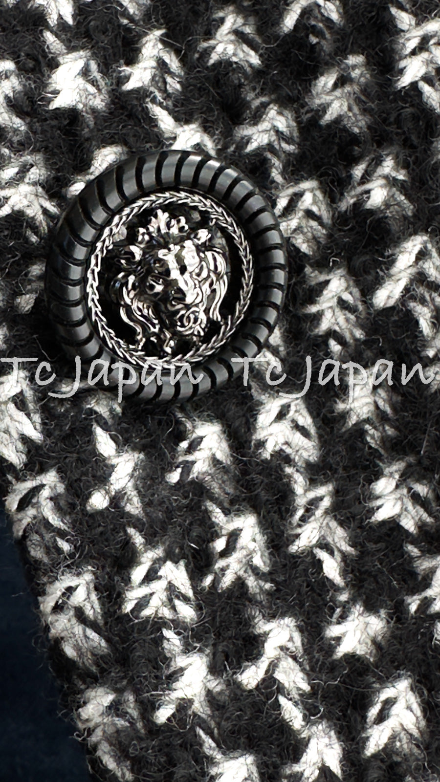 CHANEL 14B Black White Wool Silk Lama Mohair Tweed Coat 36 シャネル ブラック ホワイト ウール シルク ラマ モヘア ツイード コート 即発