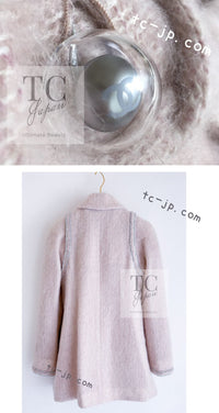 CHANEL 17A Pale Baby Pink Mohair Wool Jacket Coat 36 38 シャネル 軽くてふわふわ 淡い ベビーピンク モヘア ウール ジャケット コート 即発