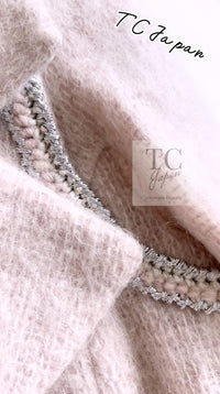CHANEL 17A Pale Baby Pink Mohair Wool Jacket Coat 36 38 シャネル 軽くてふわふわ 淡い ベビーピンク モヘア ウール ジャケット コート 即発