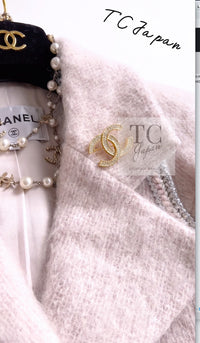 CHANEL 17A Pale Baby Pink Mohair Wool Jacket Coat 36 38 シャネル 軽くてふわふわ 淡い ベビーピンク モヘア ウール ジャケット コート 即発